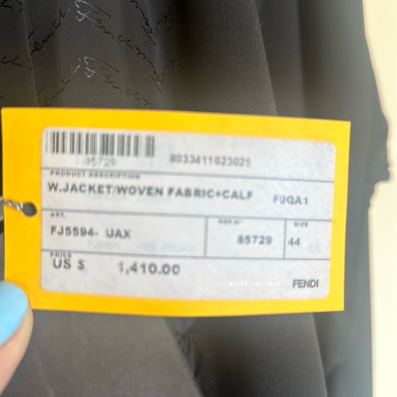 NWT Authentic FENDI  Button Down Jacket with Belt Size 44 - Picture 5 of 5